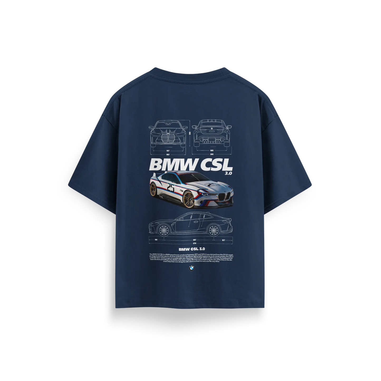 BMW CSL - Navy Blue - Oversized T-Shirt