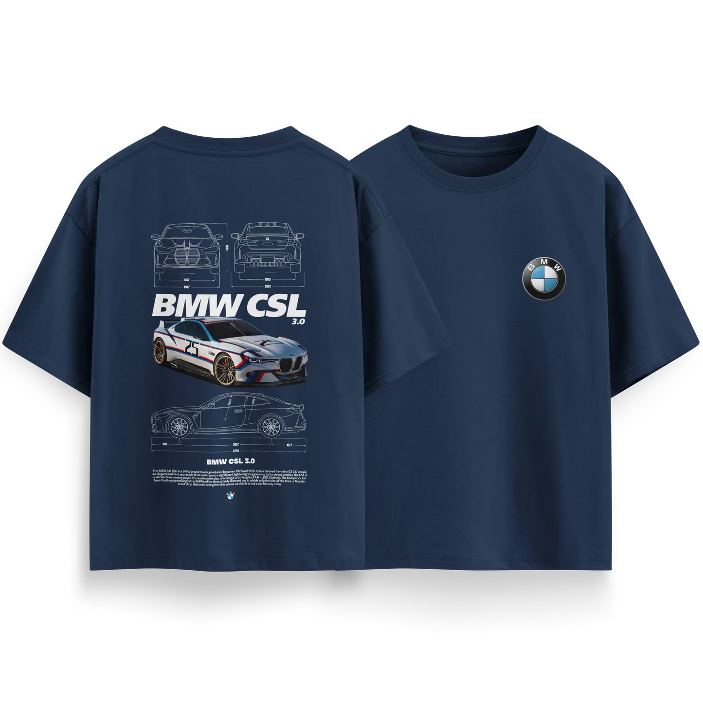 BMW CSL - Navy Blue - Oversized T-Shirt