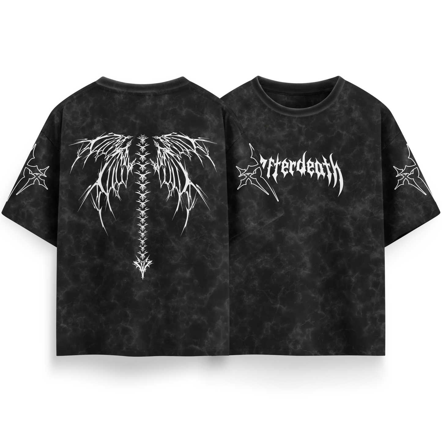 Afterdeath - Black - Acid Washed Oversized T-Shirt