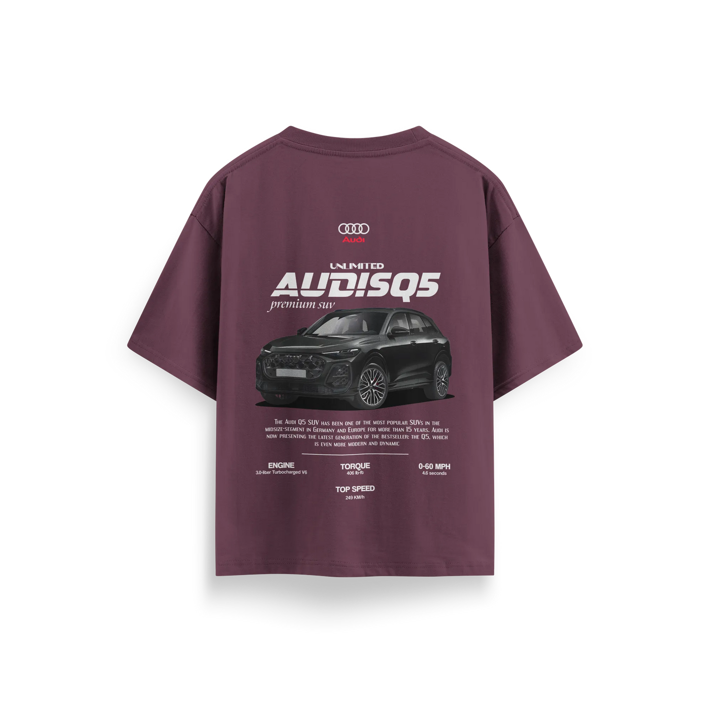 Audi SQ5 - Maroon - Oversized T-Shirt
