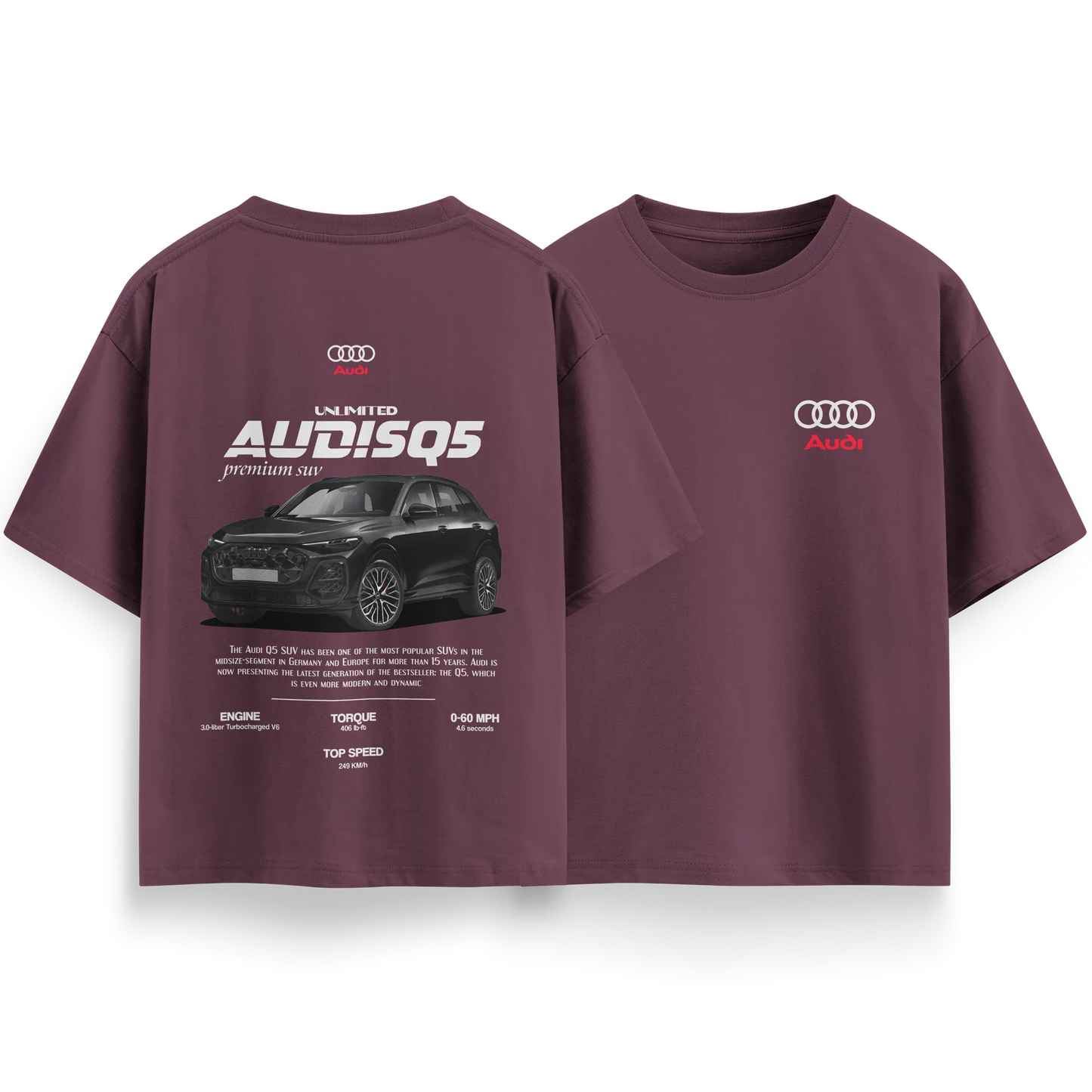 Audi SQ5 - Maroon - Oversized T-Shirt