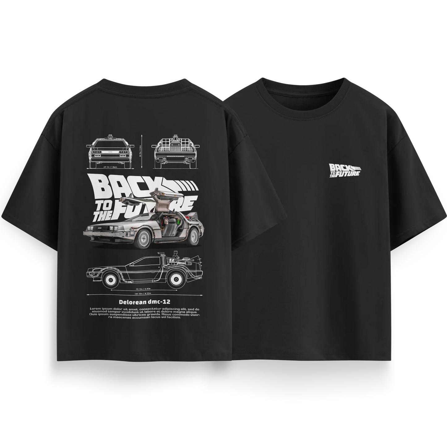 Back To The Future - Black - Oversized T-Shirt
