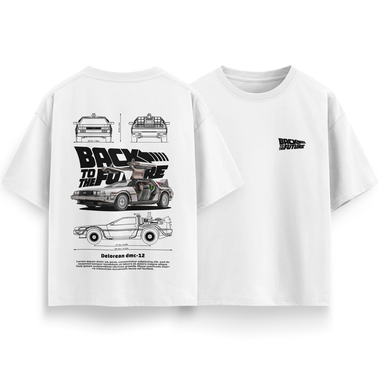 Back To The Future - White - Oversized T-Shirt