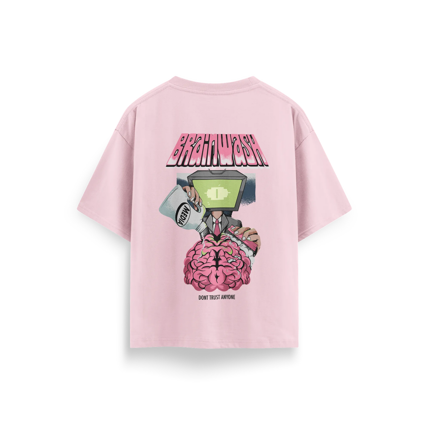 Brainwash - Baby Pink - Oversized - T-Shirt