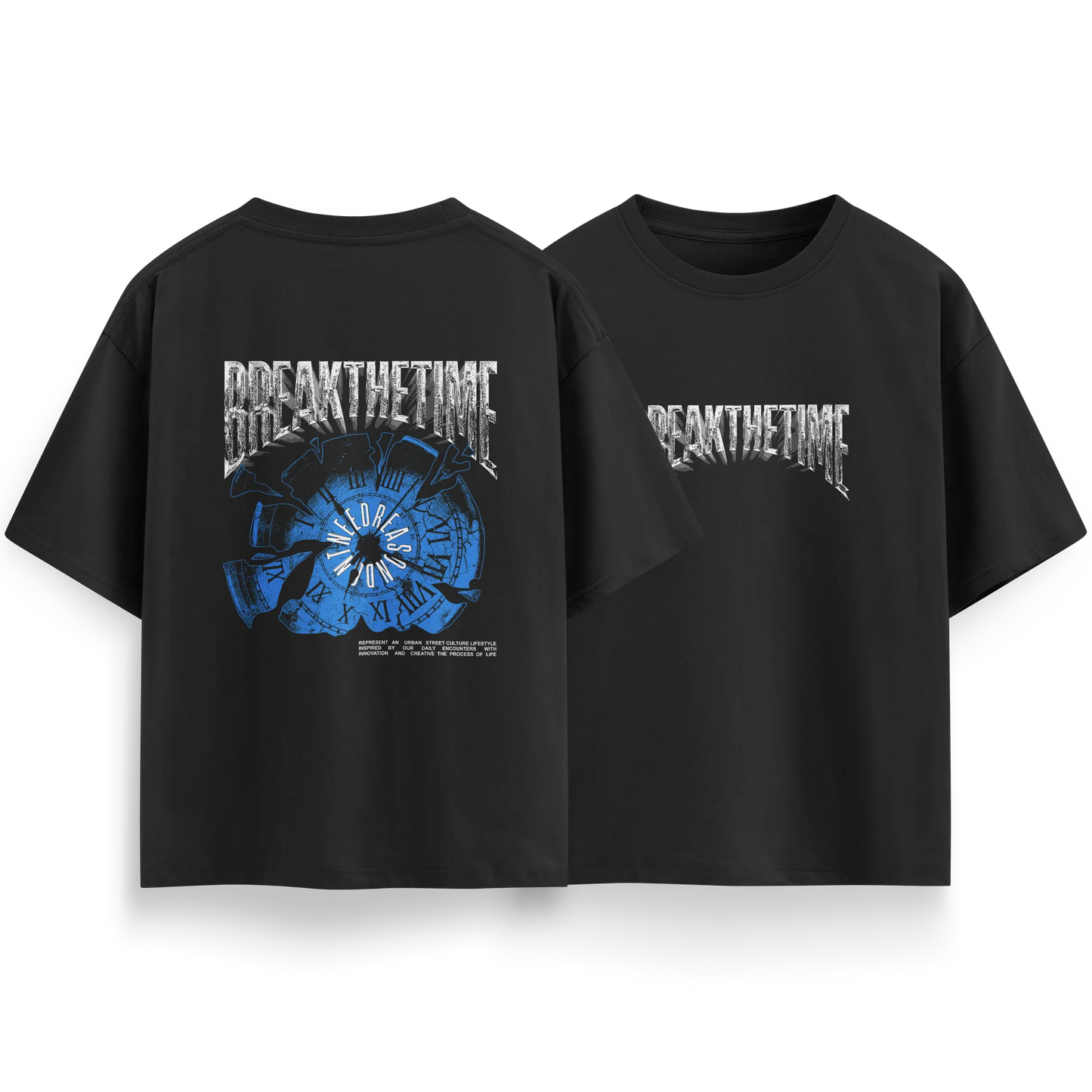 Break The Time - Black - Oversized - T-Shirt