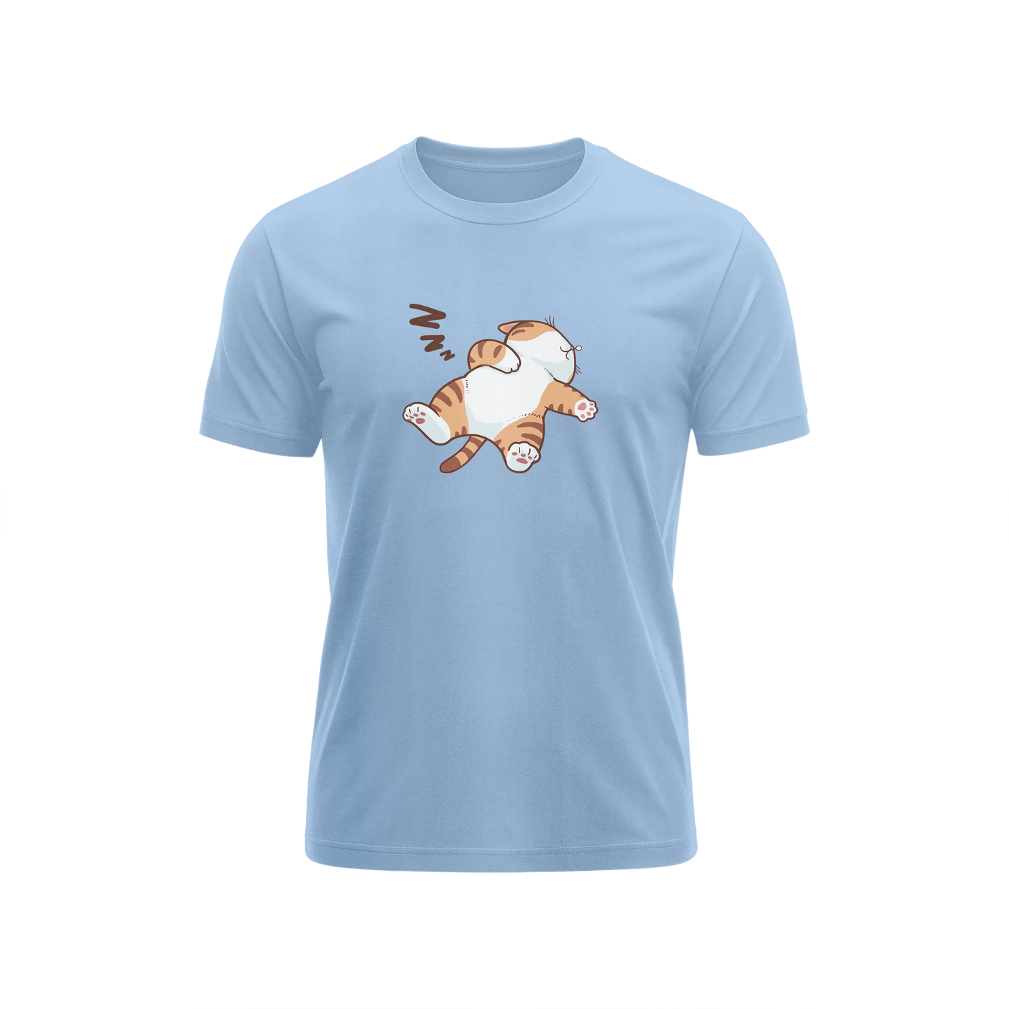 Cat Sleeping - Baby Blue - T-Shirt