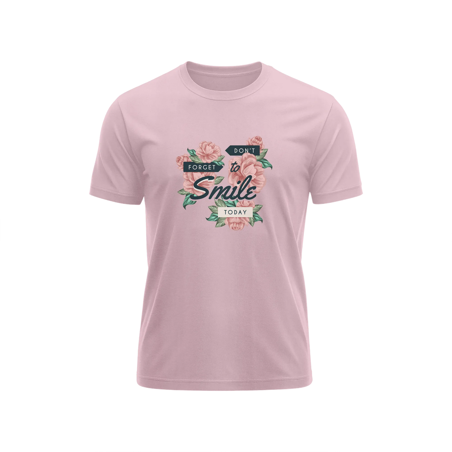 Don't Forget To Smile Today - Baby Pink - T-Shirt
