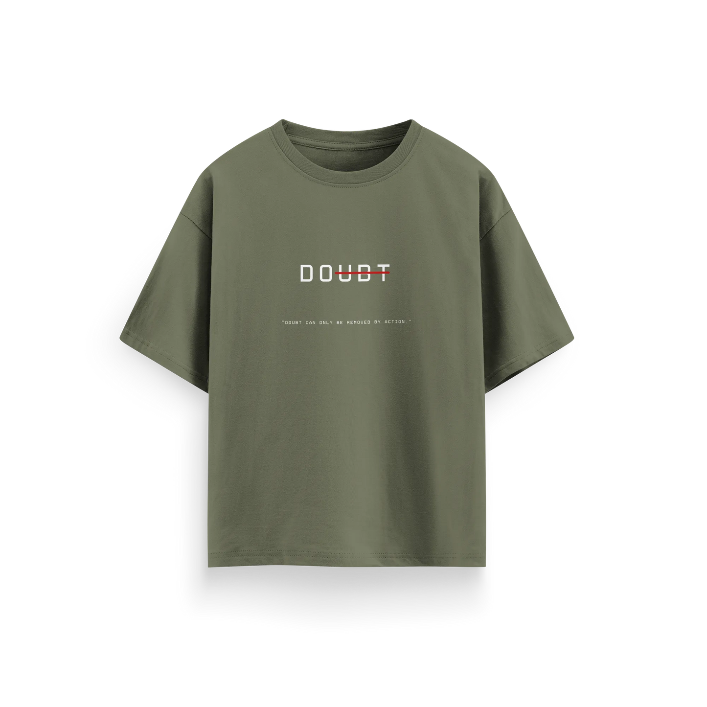 Doubt - Olive Green - Oversized - T-Shirt