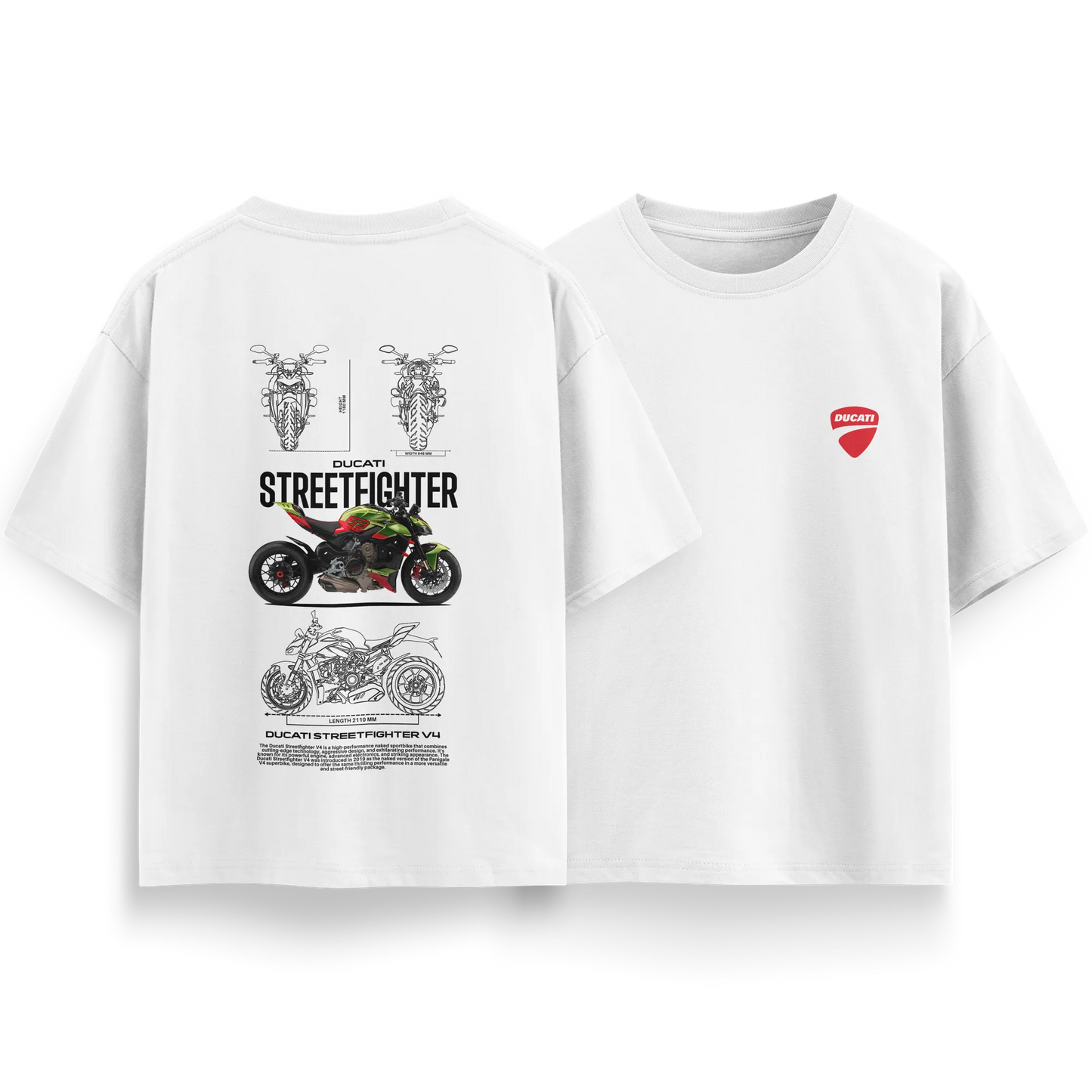 Ducati Streetfighter - White - Oversized T-Shirt