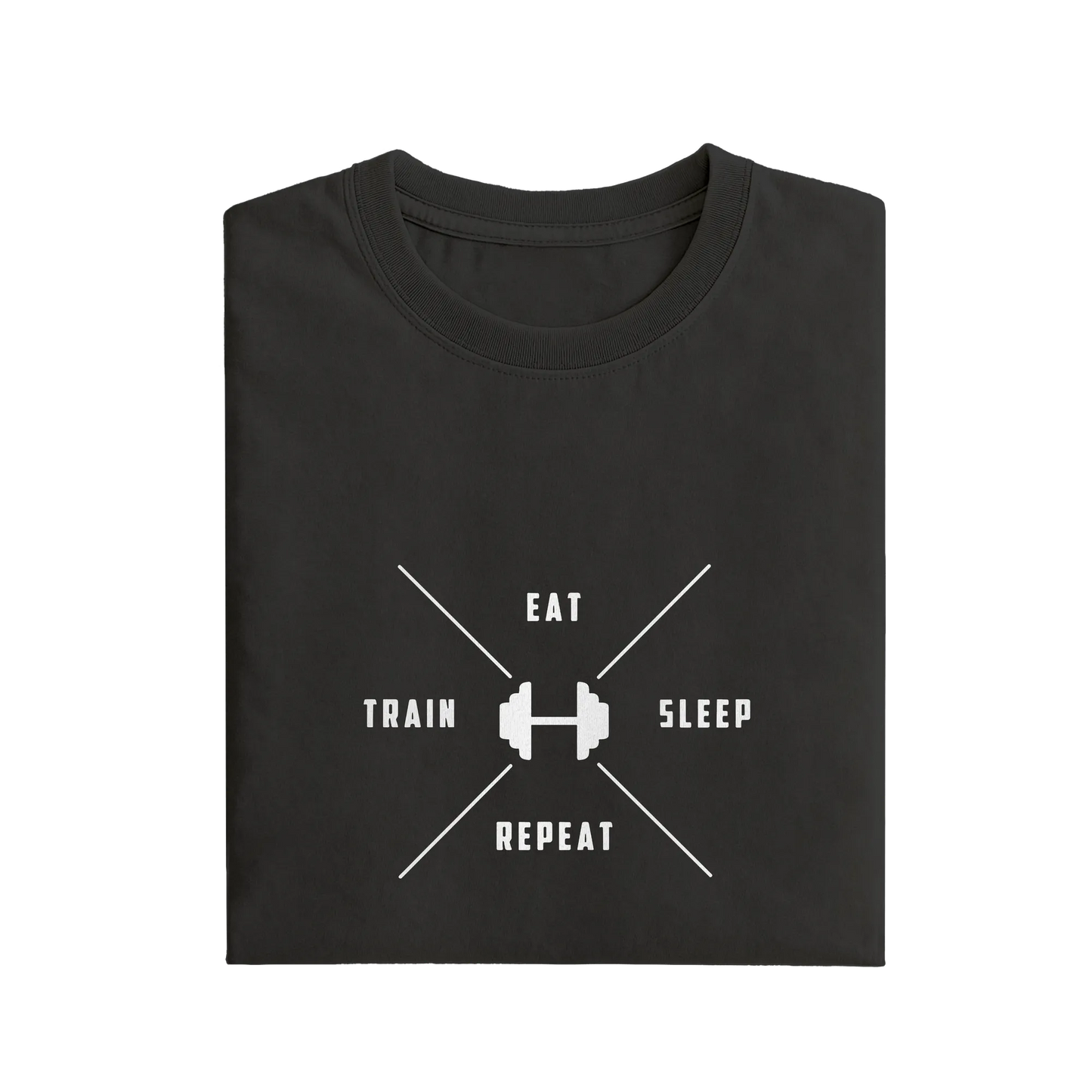 Eat Sleep Repeat Train - Black - T-Shirt