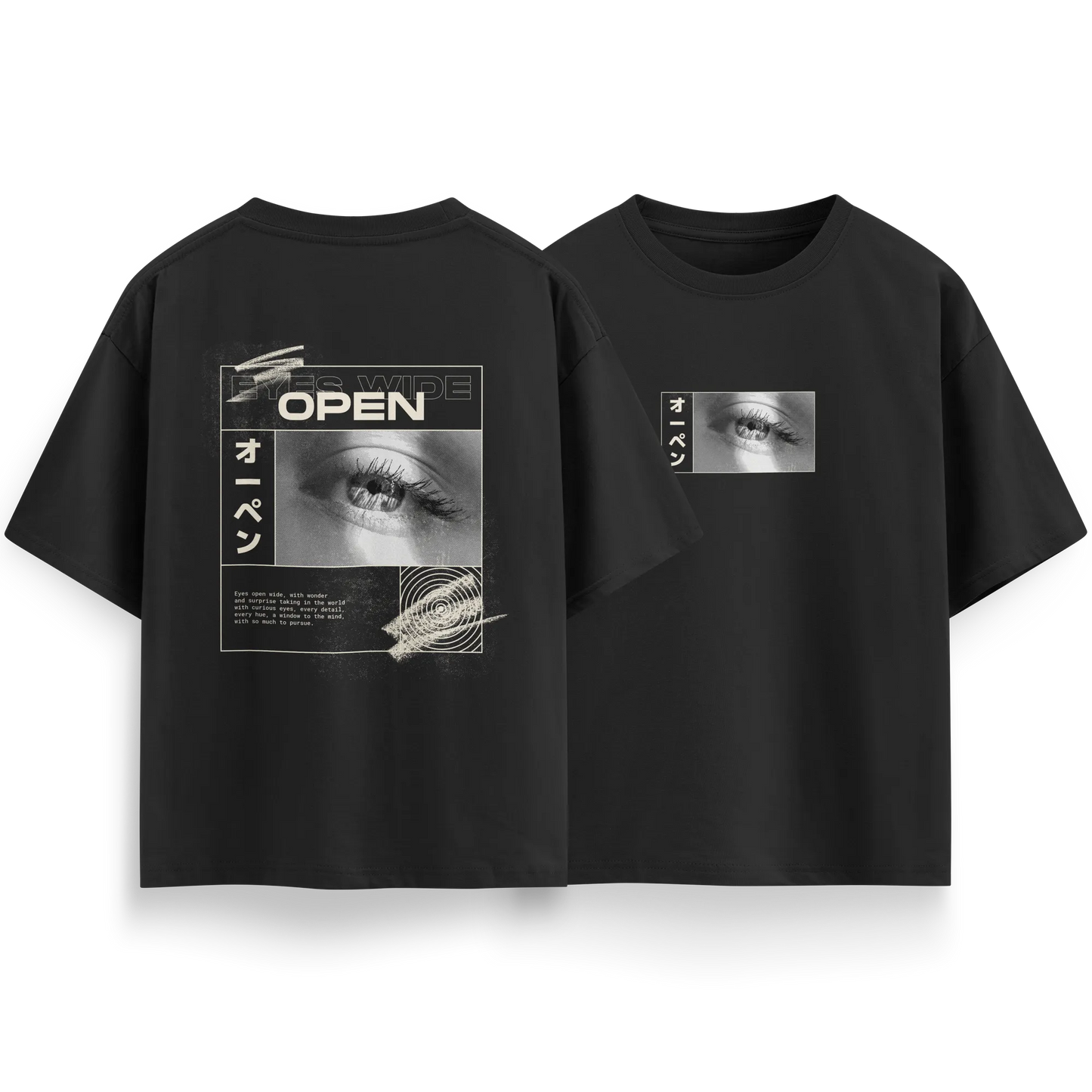 Eyes Wide Open - Black - Oversized T-Shirt