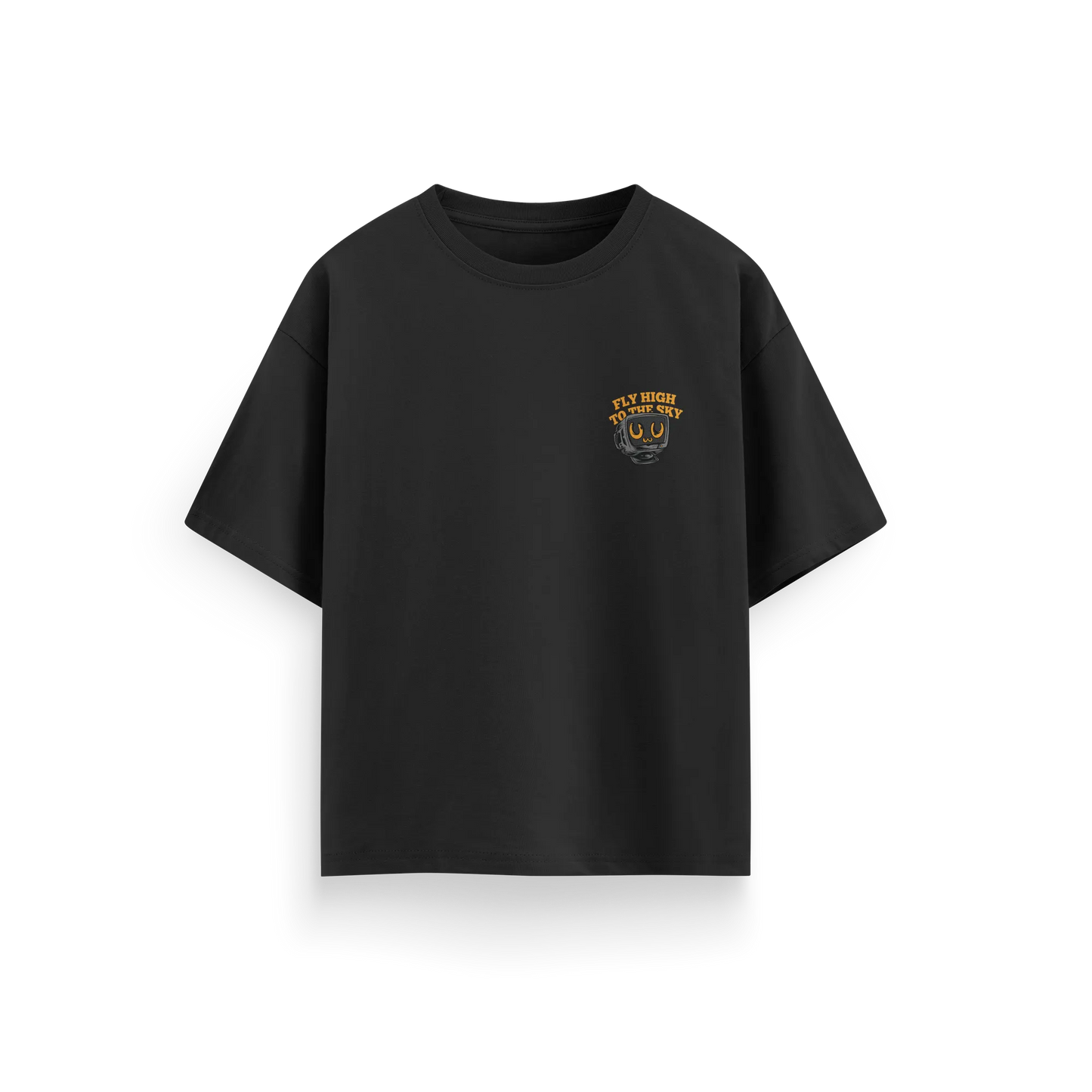 Fly High To The Sky - Black - Oversized T-Shirt