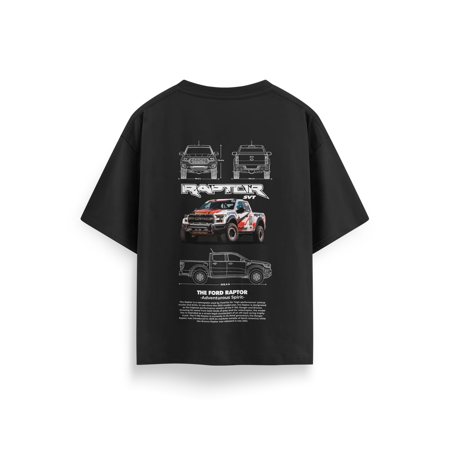 Ford Raptor - Black - Oversized T-Shirt