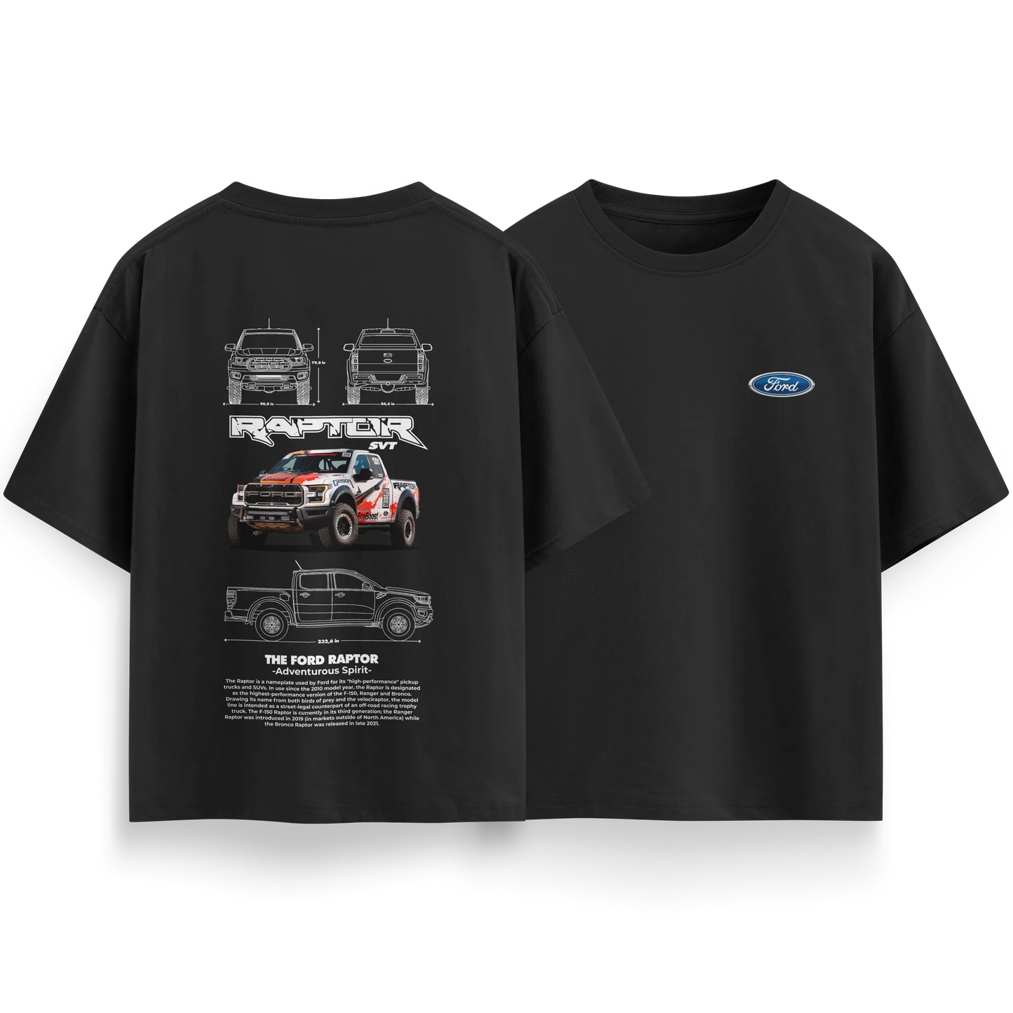 Ford Raptor - Black - Oversized T-Shirt