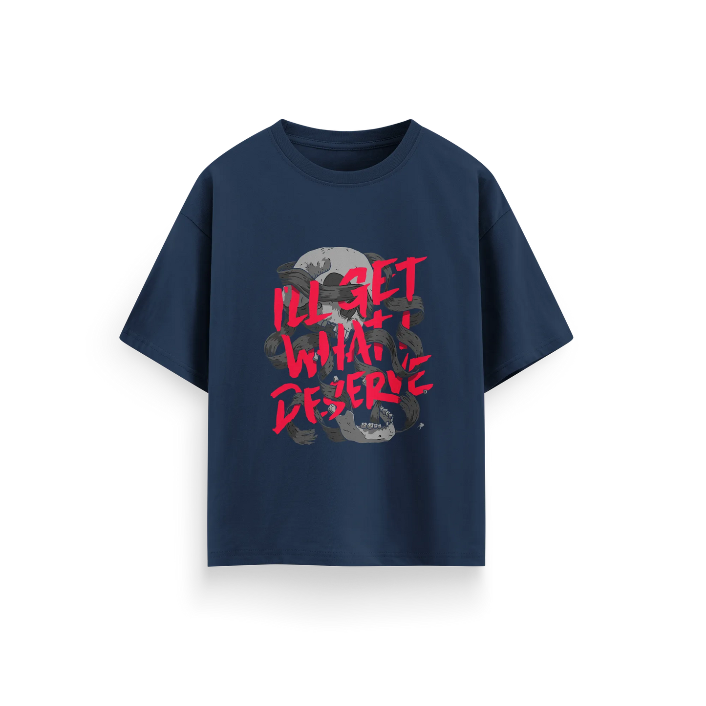 I'll Get What I Deserve - Navy Blue - Oversized T-Shirt