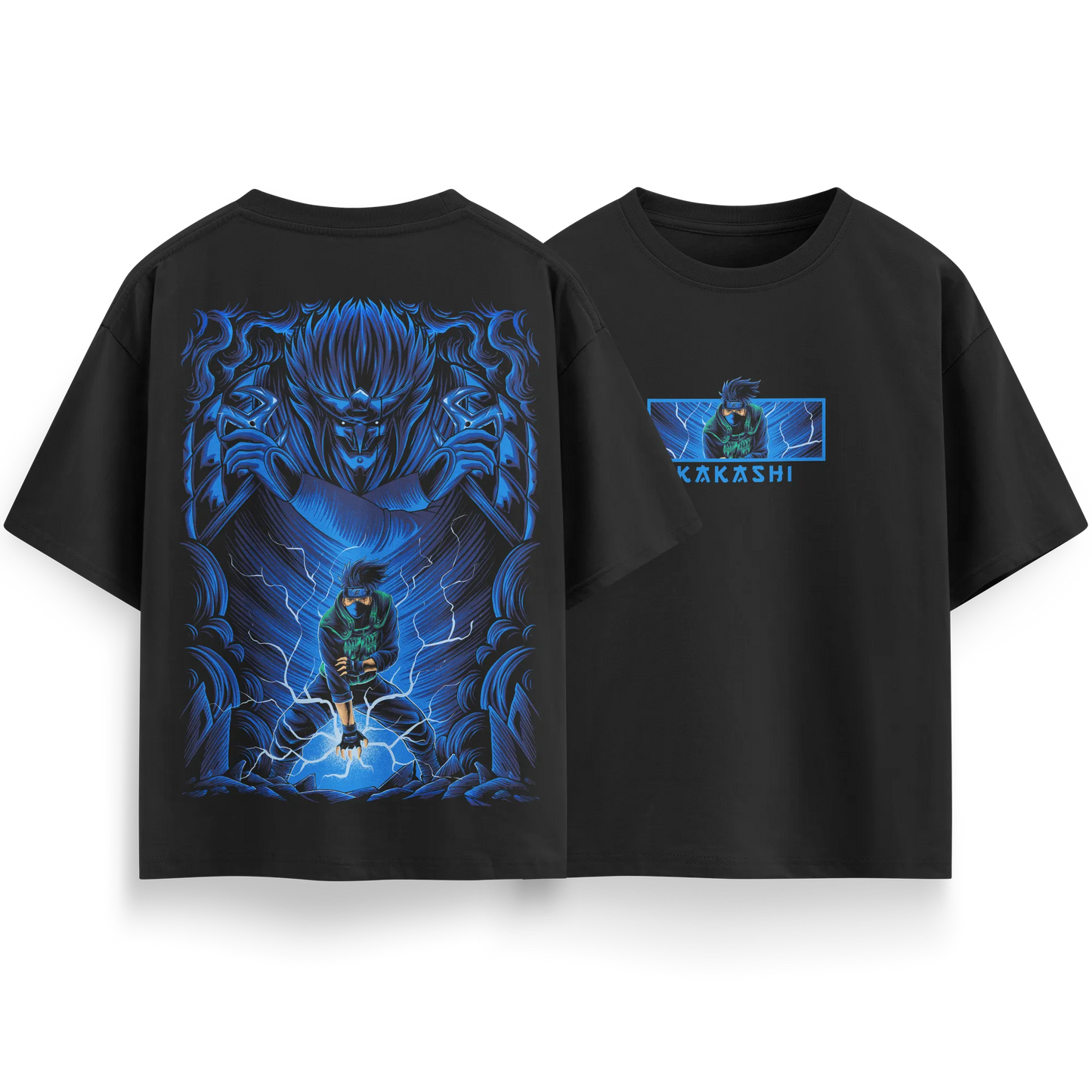 Kakashi - Naruto - Black - Oversized T-Shirt
