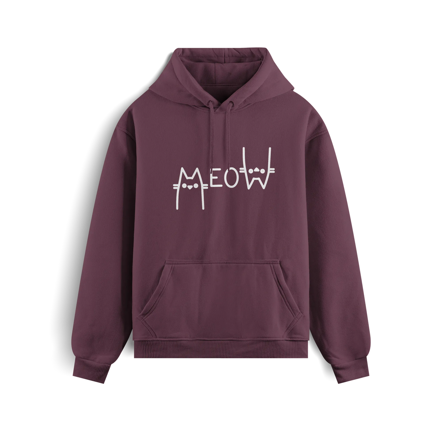 Meow - Maroon - Hoodie