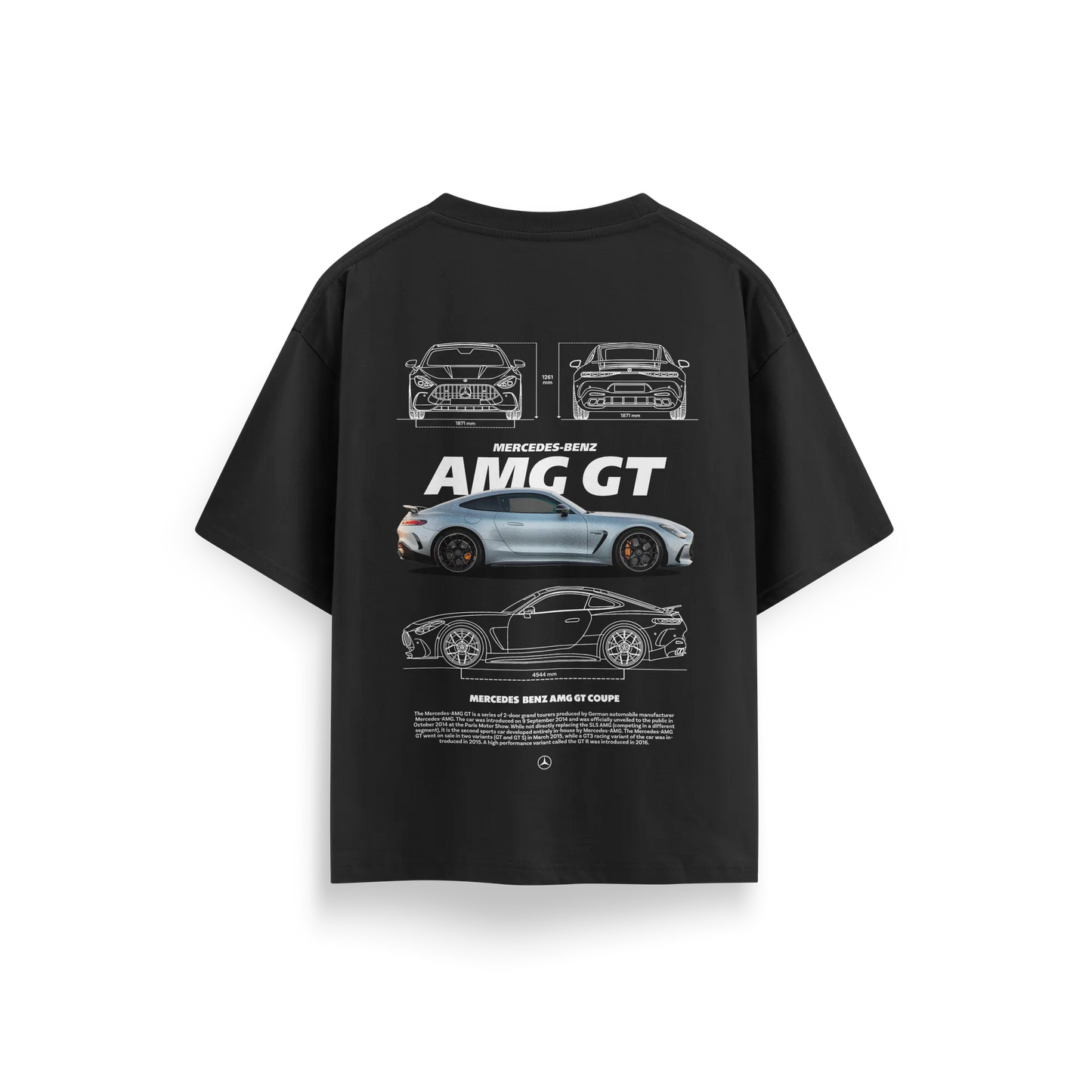 Mercedes Benz-AMG-GT - Black - Oversized T-Shirt