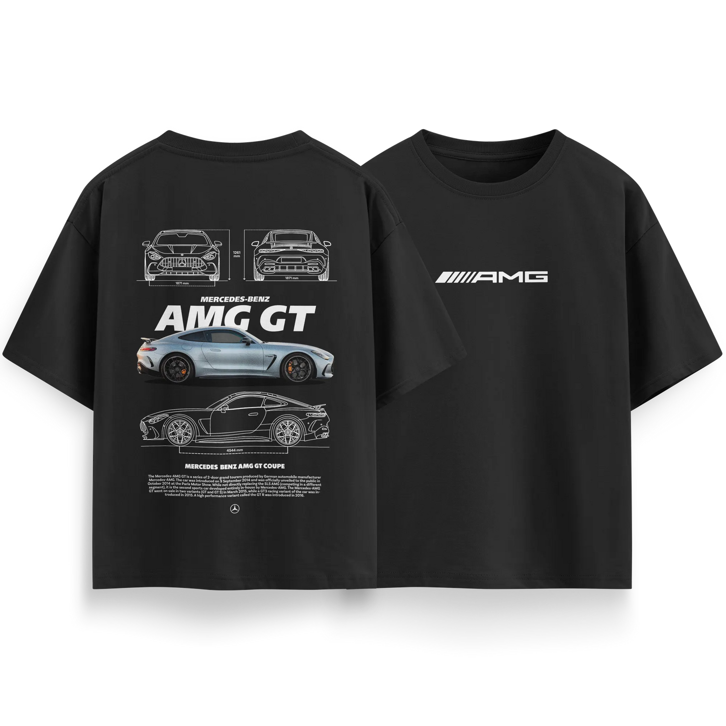Mercedes Benz-AMG-GT - Black - Oversized T-Shirt