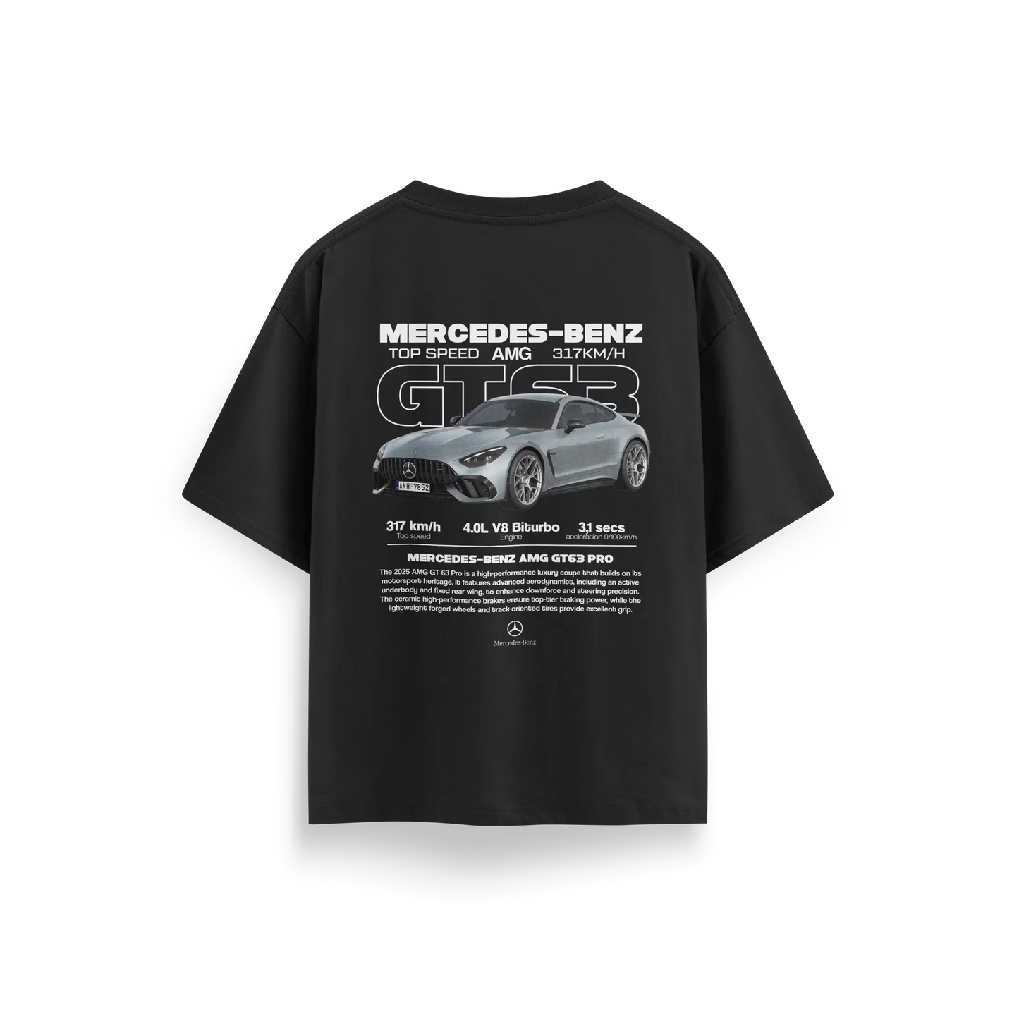 Mercedes Benz - Black - Oversized T-Shirt