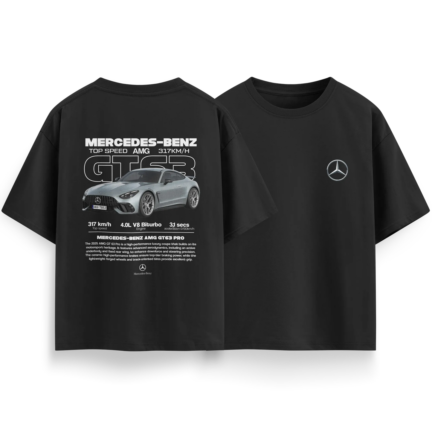Mercedes Benz - Black - Oversized T-Shirt