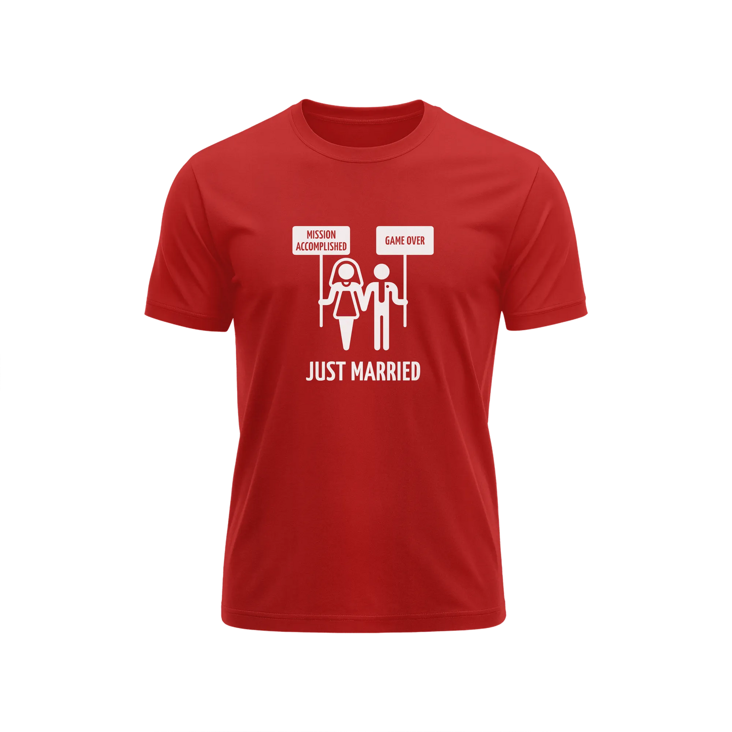 Mission Accomplished Game Over Just Married - Red - T-Shirt