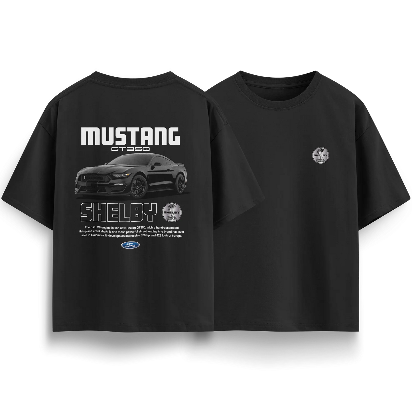 Mustang-GT350 - Black - Oversized T-Shirt