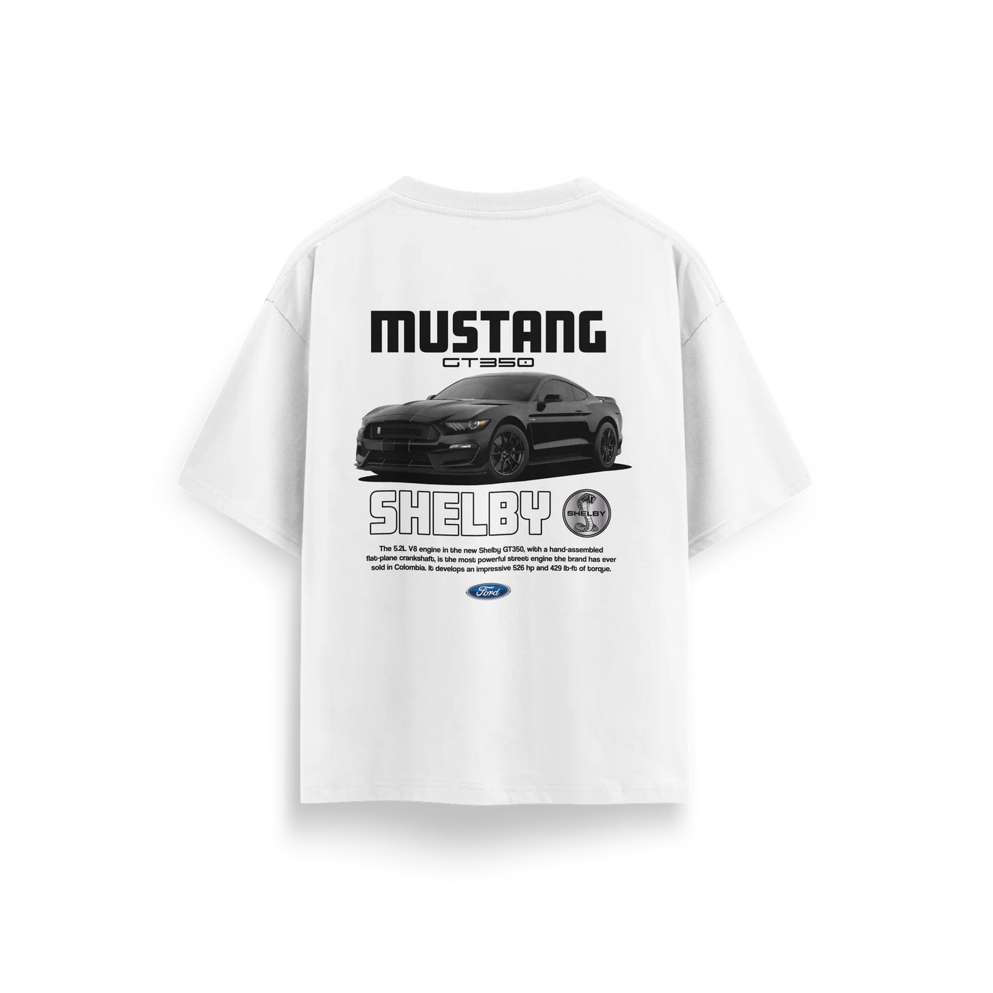 Mustang-GT350 - White - Oversized T-Shirt
