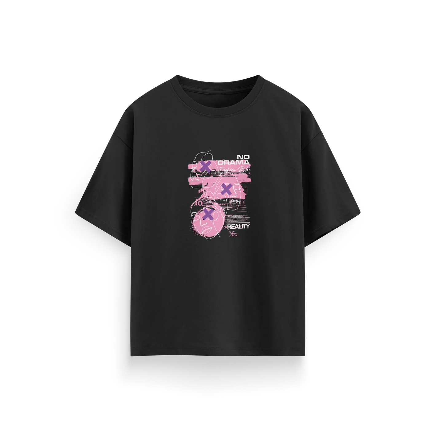 No Drama Fashion Style - Black - Oversized T-Shirt