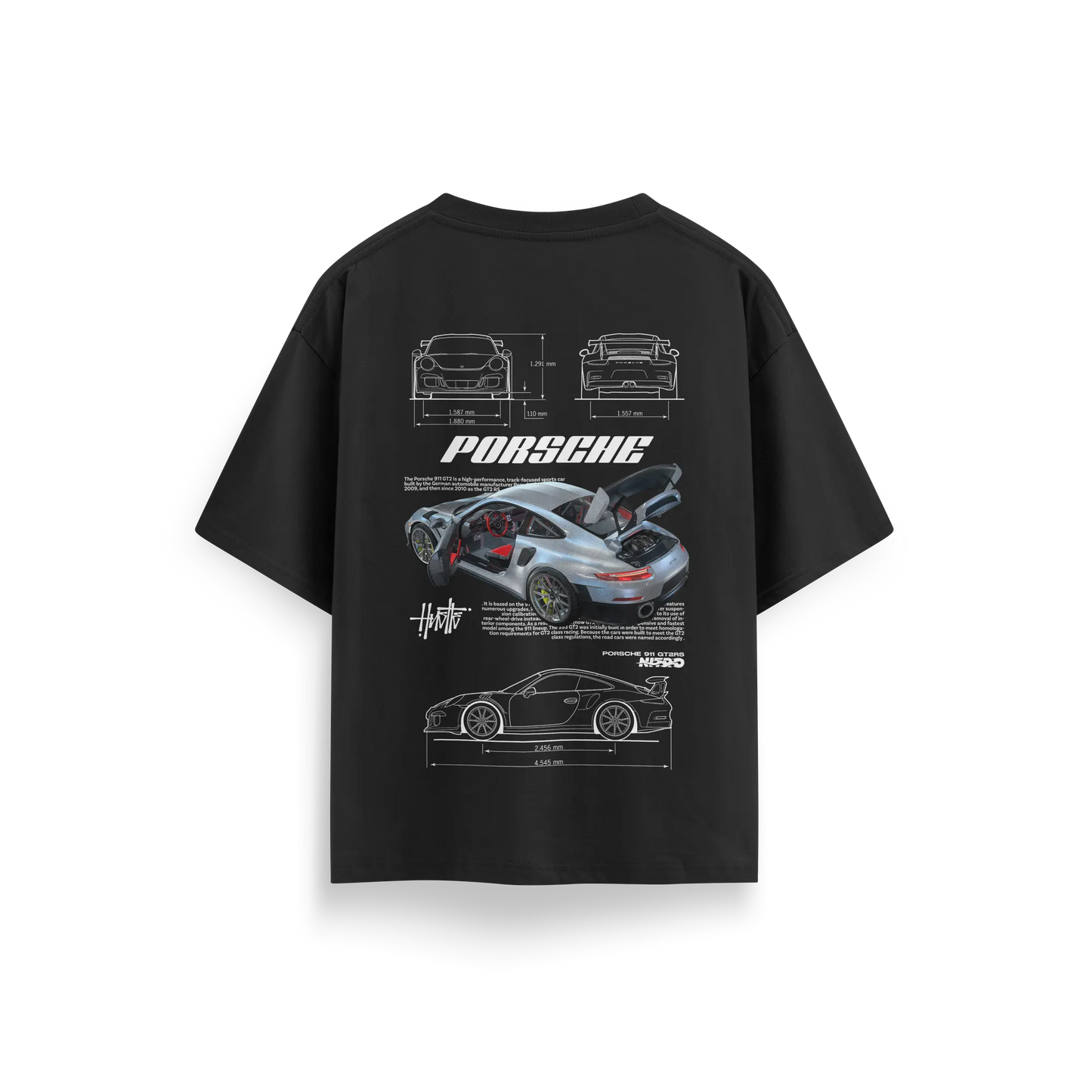 Porsche-911-GT2RS - Black - Oversized T-Shirt