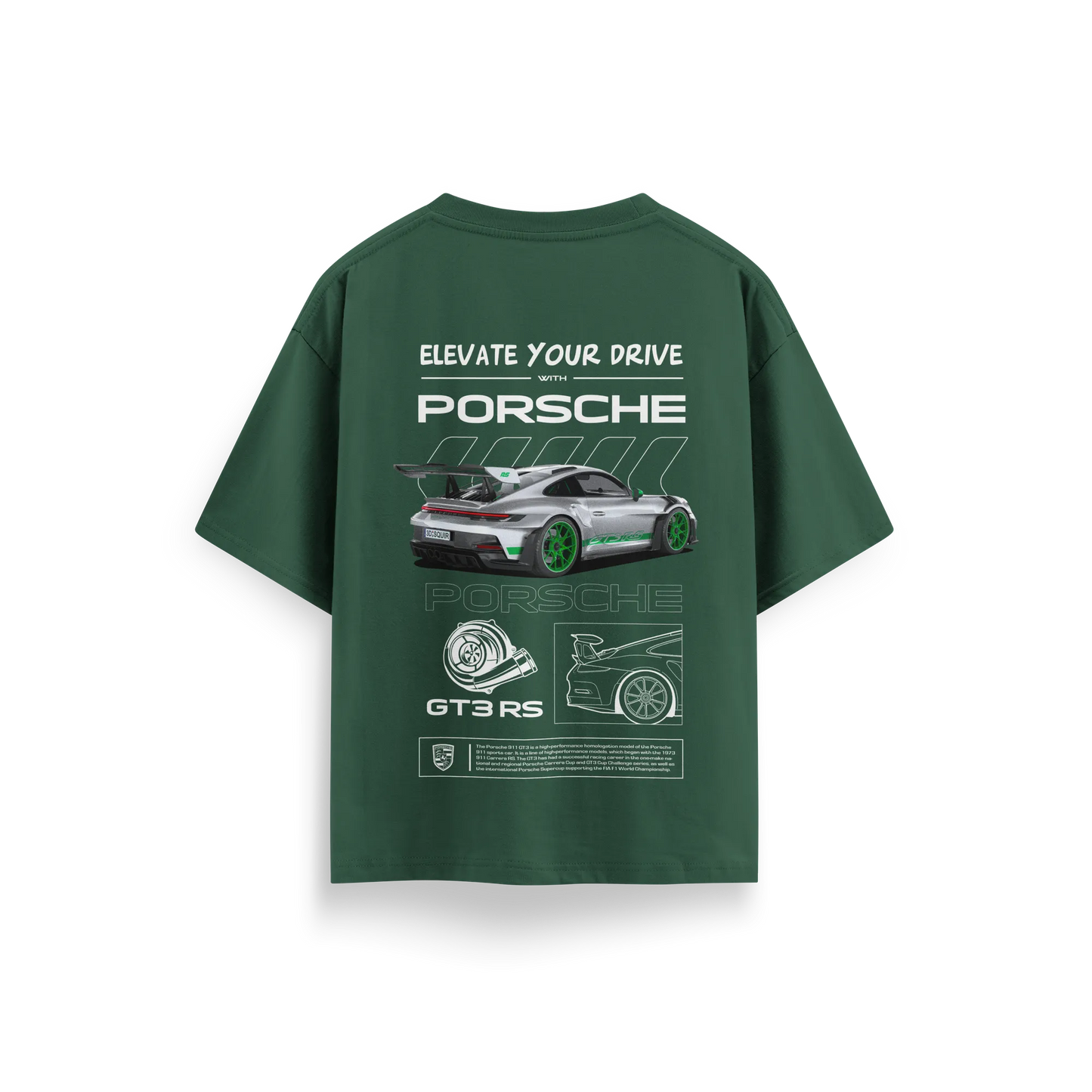 Porsche-GT3-RS-v1 - Green - Oversized T-Shirt