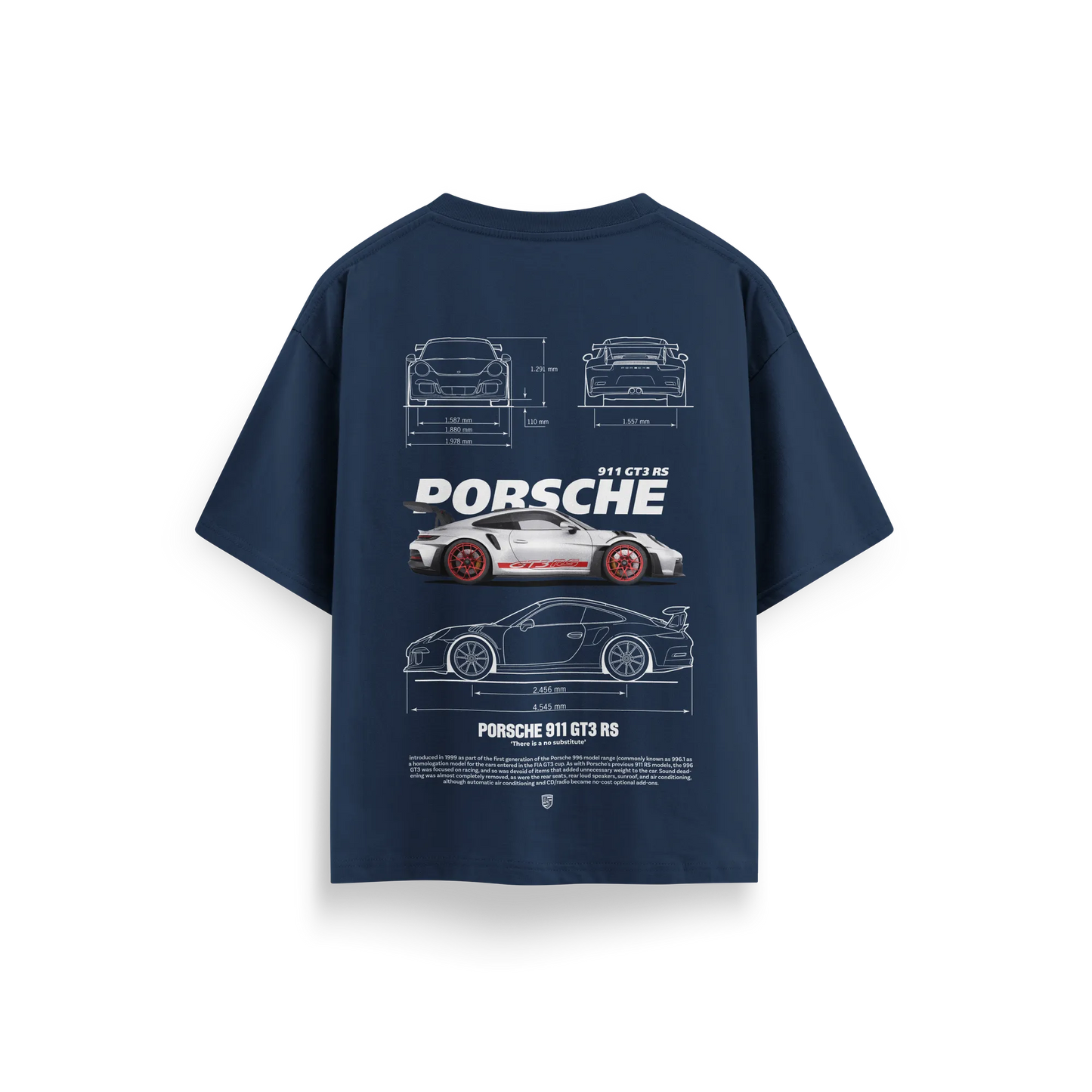 Porsche-GT3-RS-v3 - Navy Blue - Oversized T-Shirt