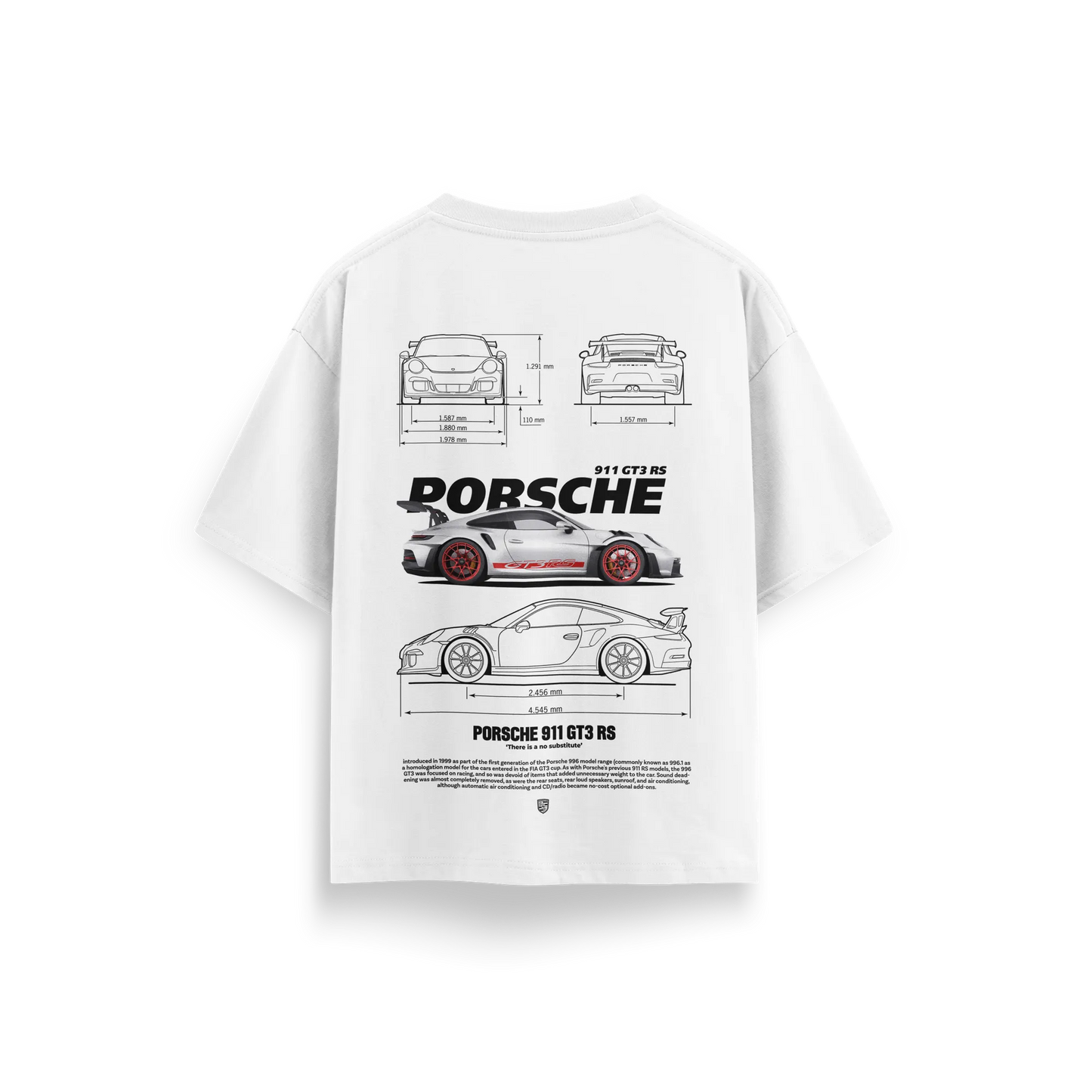 Porsche-GT3-RS-v3 - White - Oversized T-Shirt