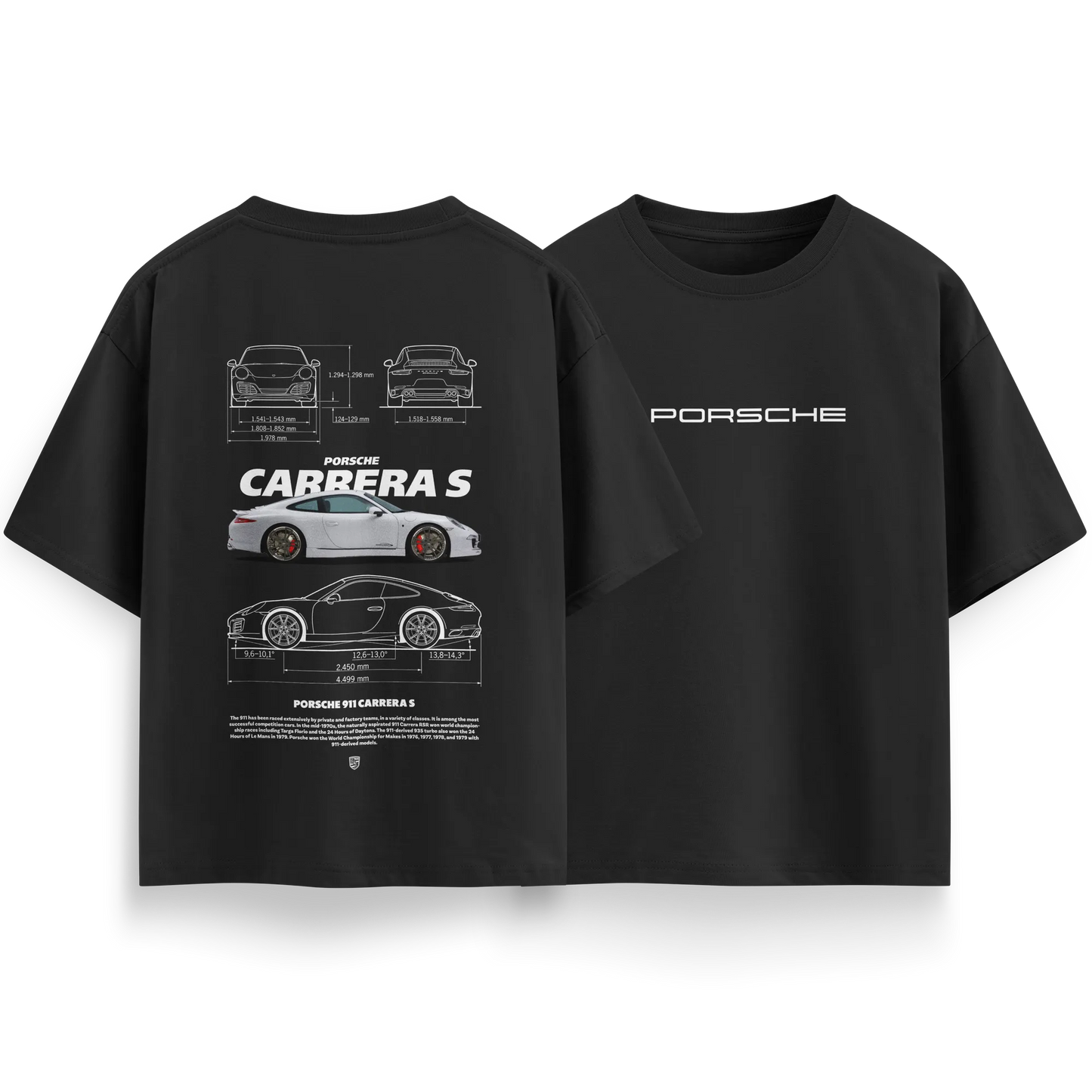 Porsche Carrera S - Black - Oversized T-Shirt