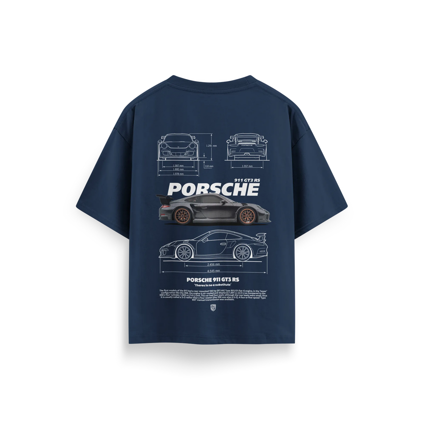 Porsche 911-GT3-RS-v4 - Navy-Blue - Oversized T-Shirt
