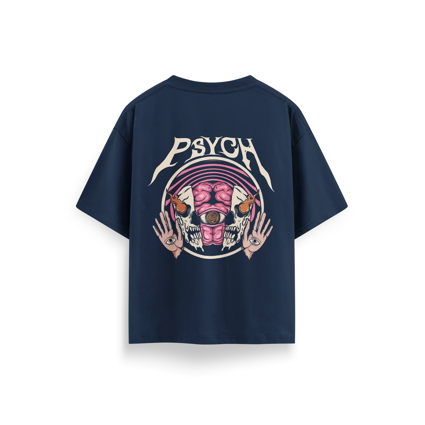 Psycho - Navy Blue - Oversized - T-Shirt