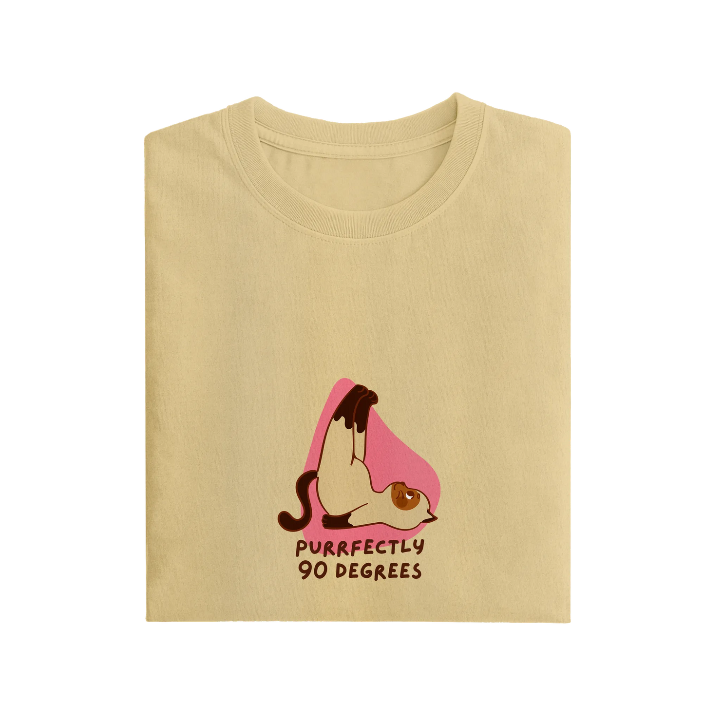 Purrfectly 90 Degrees - Beige - T-Shirt