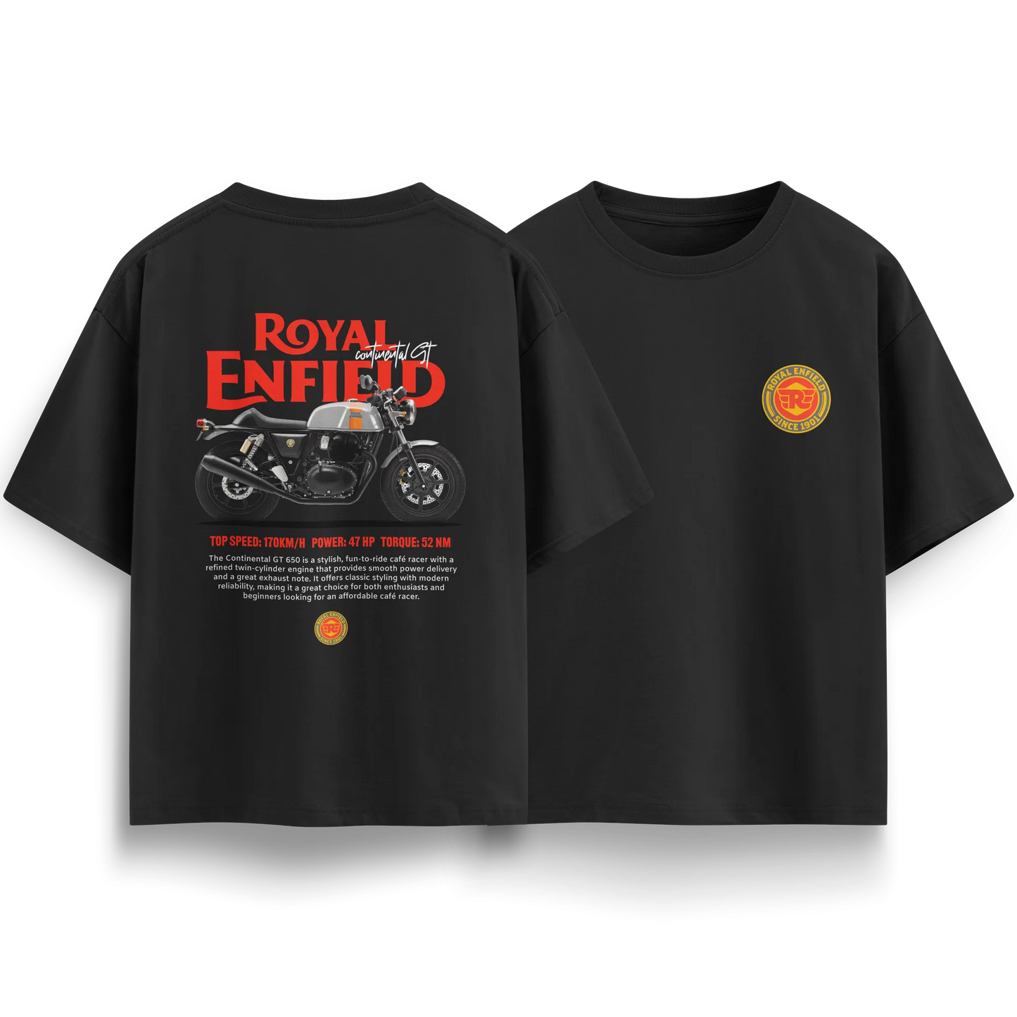 Royal Enfield - Black - Oversized T-Shirt