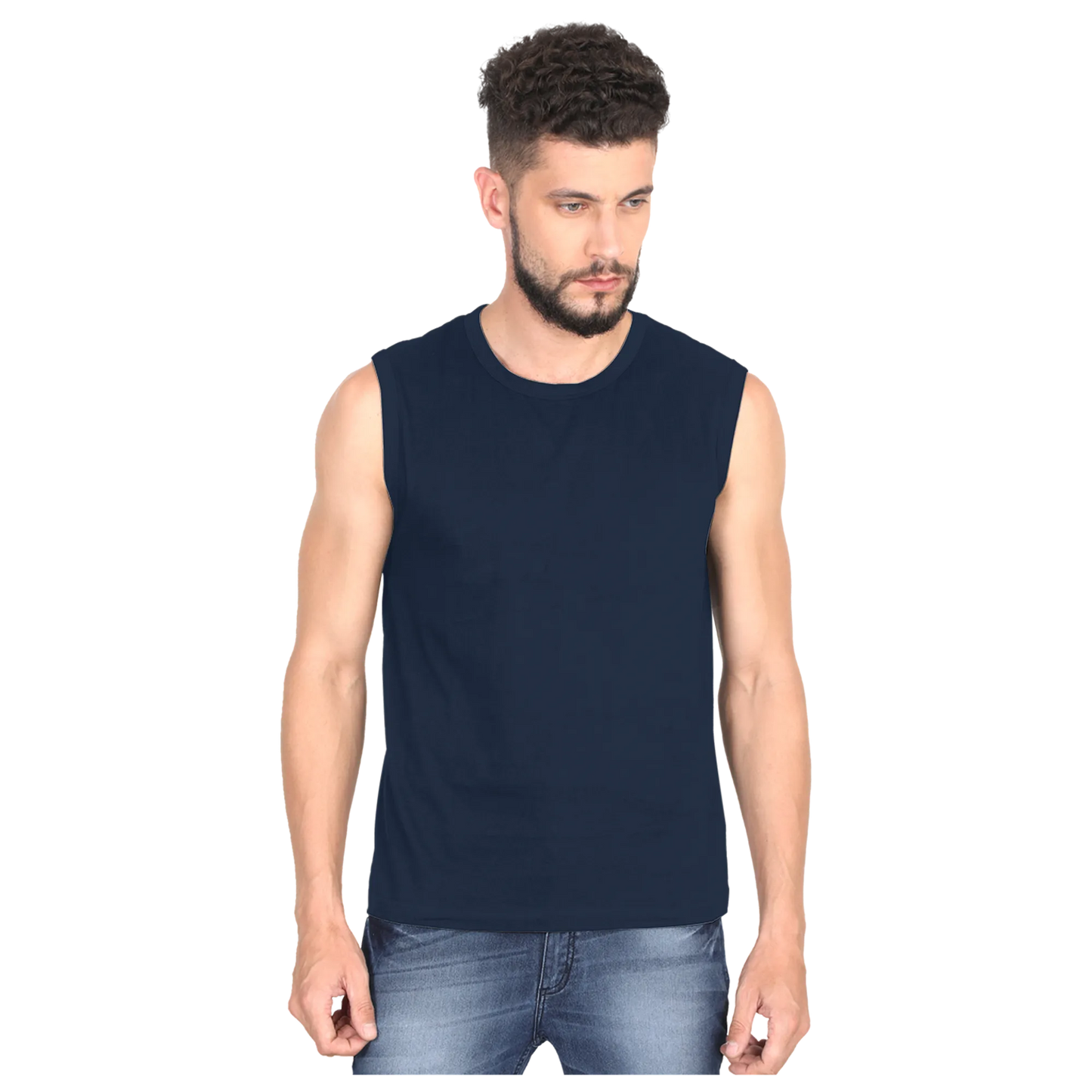 Navy Blue - Sleeveless T-Shirt