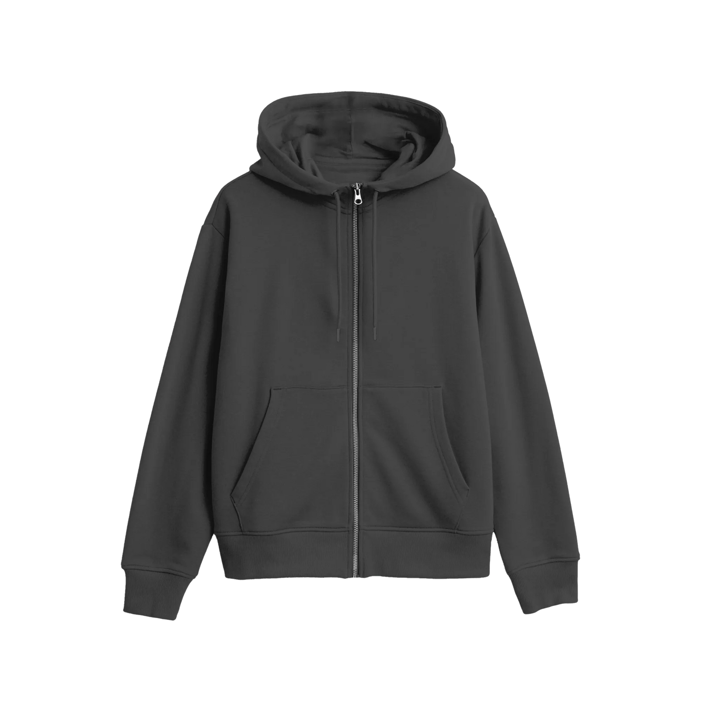 Black - Zipper Hoodie - Solid