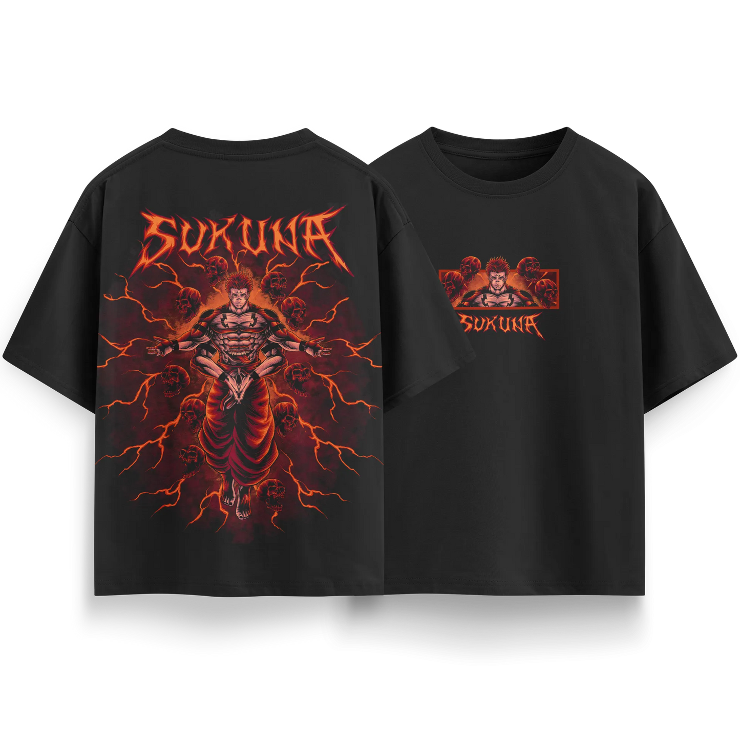 Sukuna - Jujutsu Kaisen - Black - Oversized T-Shirt