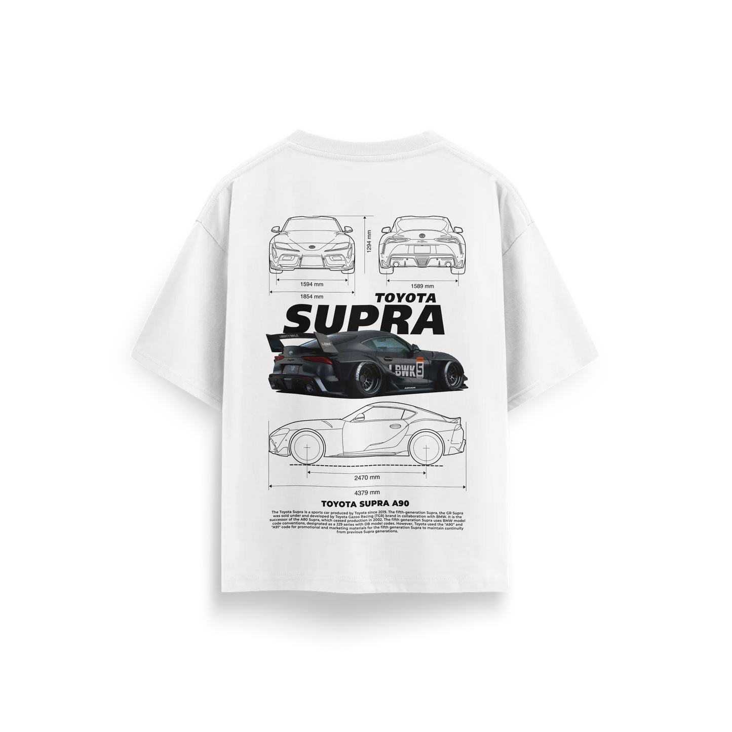 Toyota Supra - White - Oversized T-Shirt
