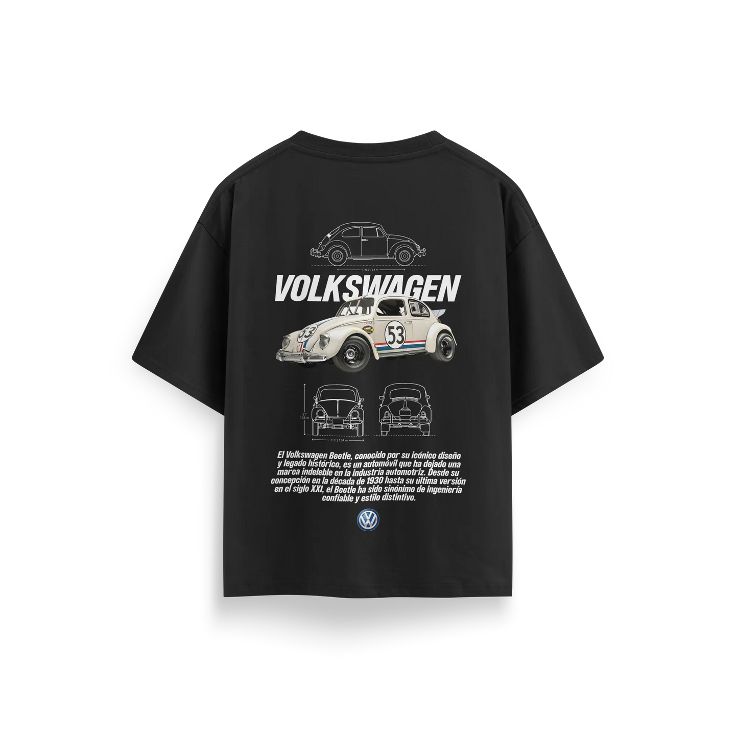 Volkswagen Beetle - Black - Oversized T-Shirt