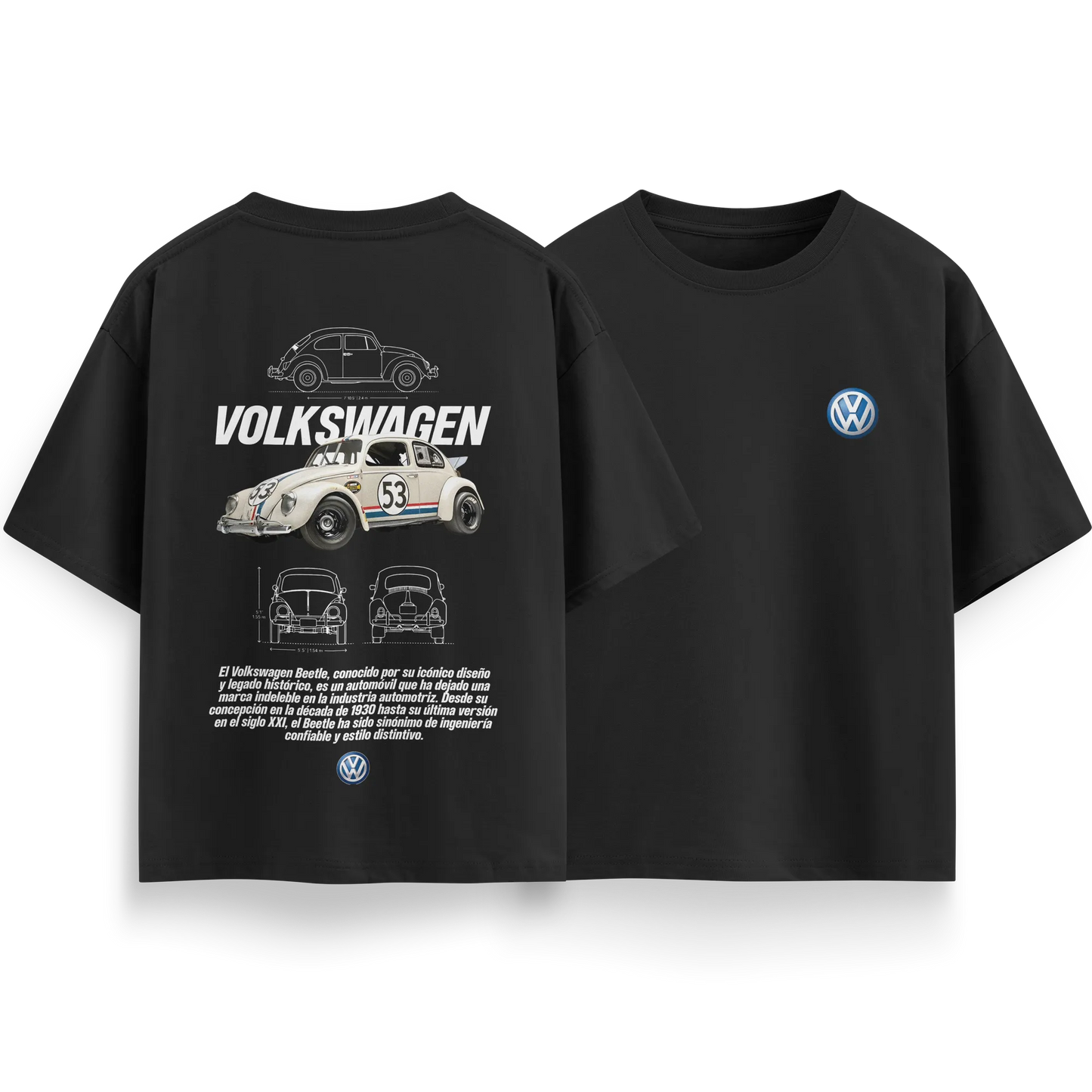 Volkswagen Beetle - Black - Oversized T-Shirt