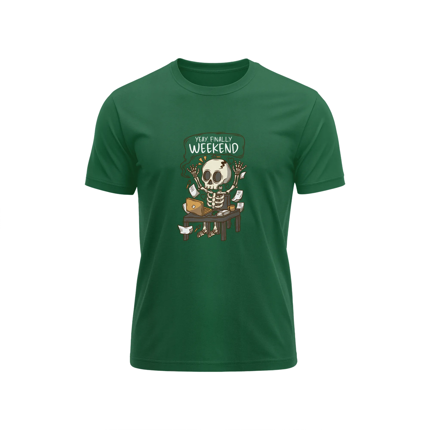 Yeay Finally Weekend - Green - T-Shirt