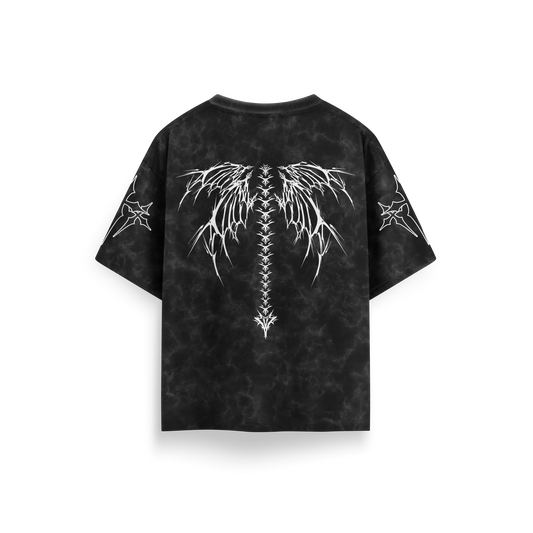 Afterdeath - Black - Acid Washed Oversized T-Shirt