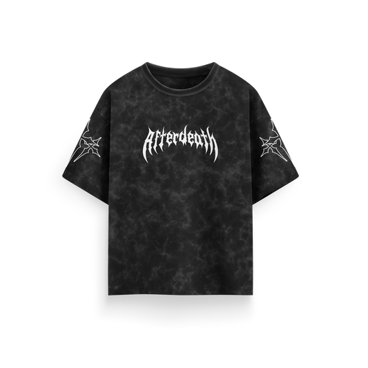 Afterdeath - Black - Acid Washed Oversized T-Shirt