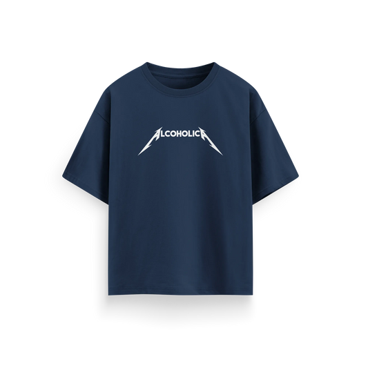 Alcoholica - Navy Blue - Oversized T-Shirt