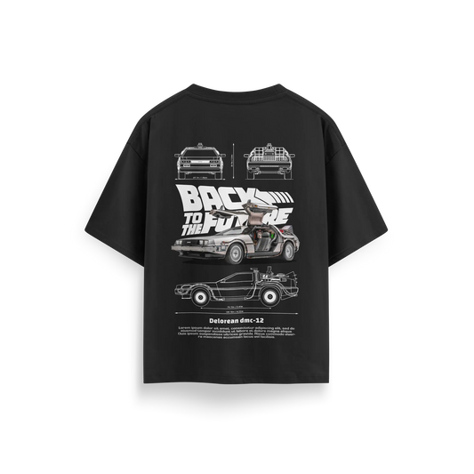 Back To The Future - Black - Oversized T-Shirt