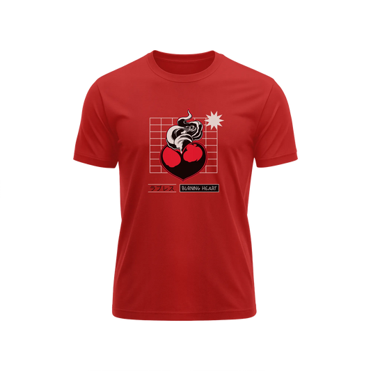 Burning Heart - Red - T-Shirt
